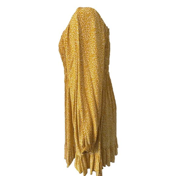 LTX Sportswear 3XL Smocked Corn Dress Ruffled Bottom Long Puff Sleeve Ruching - Picture 2 of 8